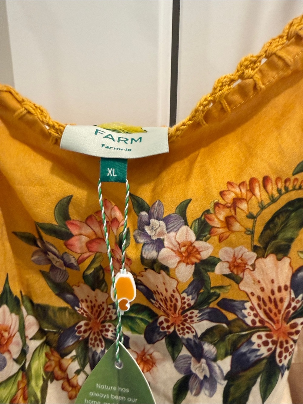 FARM Rio Sand Hilo Mustard Yellow Floral Panel Maxi Dress - Picture 3 of 12